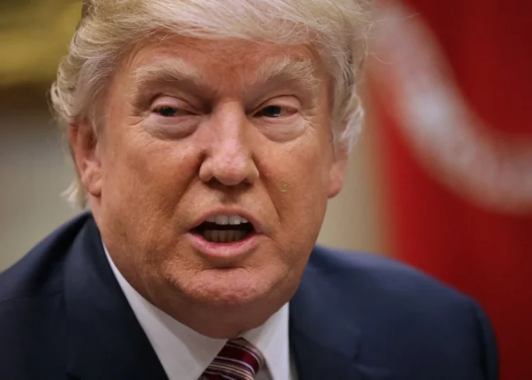 U.S. President Donald Trump delivers brief remarks before meeting with House of Representatives committee leaders to discuss the American Health Care Act in the Roosevelt Room at the White House March 10, 2017 in Washington, DC.