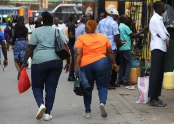 People walking along the streets