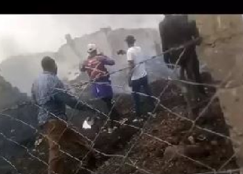 The scene where the aircraft crashed.