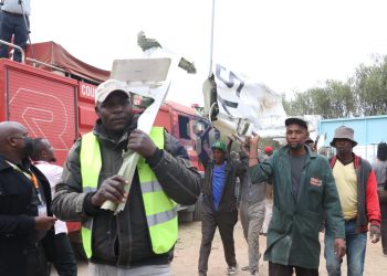 Parts of the aircraft brought to the scene by locals following the tragic aircraft crash at Mwihoko, Kiambu county on August 7, 2025