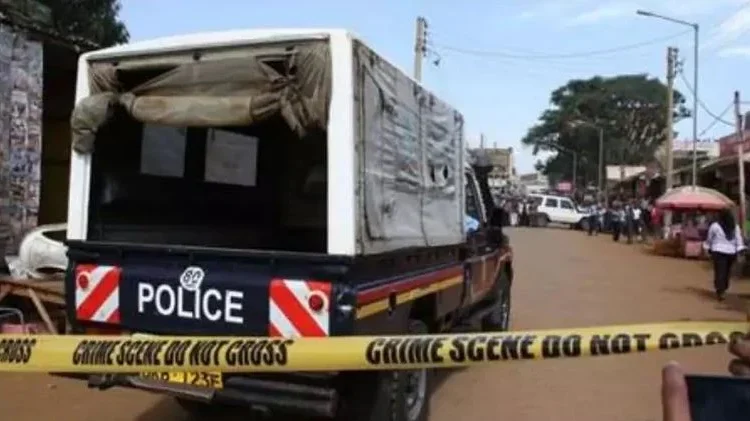File image of a police vehicle at a crime scene