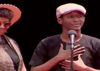 Raila Odinga's nephew speaking during the funeral service