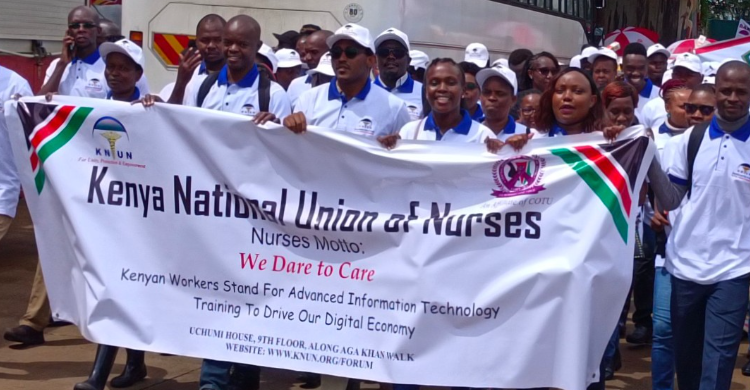 Nurses during a past strike.