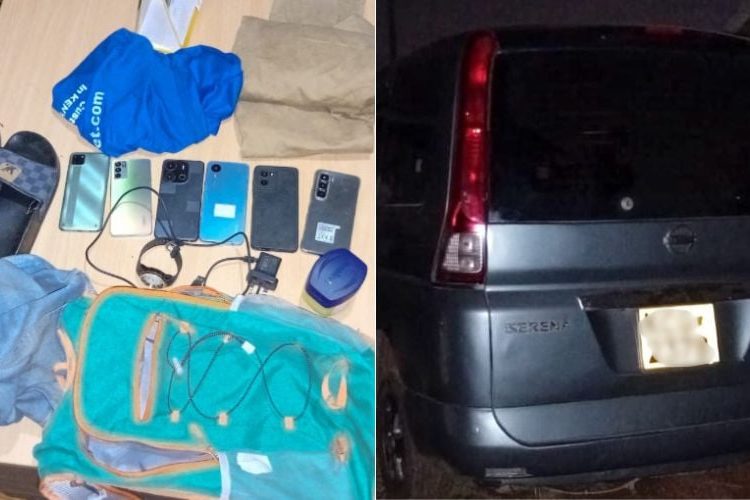 Items recovered after the arrest.