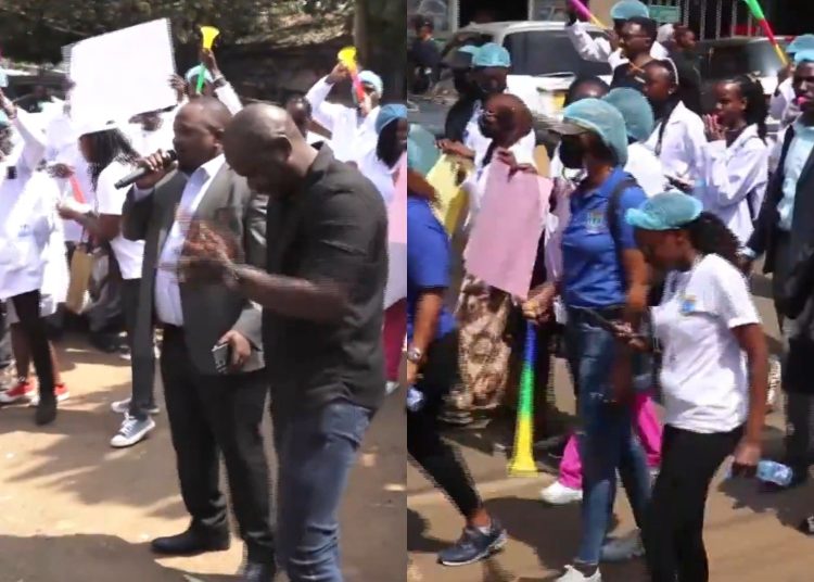 Photocollage of doctors strike in Kiambu County.