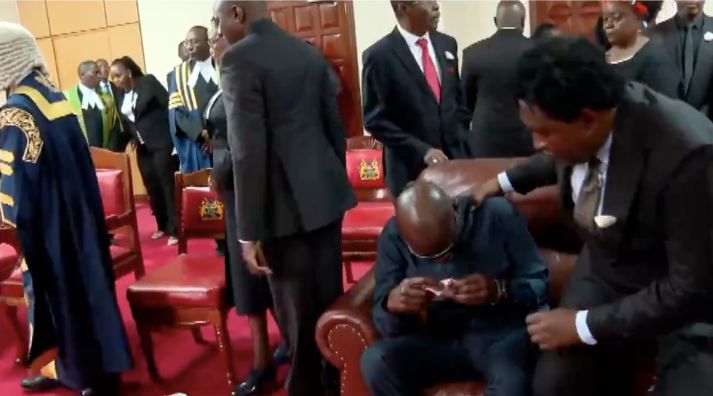 Maurice Ogeta at Parliament, where former PM Raila Odinga's body is lying in state on October 17, 2025
