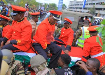ODM leader Raila Odinga's body leaving JKIA heading towards Mombasa Road.