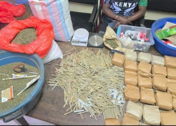 Part of the bhang seized by police during an operation in Umoja estate as published by National Police Service on Tuesday, October 14, 2025.