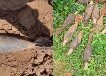 A collage of a bomb discovered in Kikuyu and several others discovered in Marsabit.