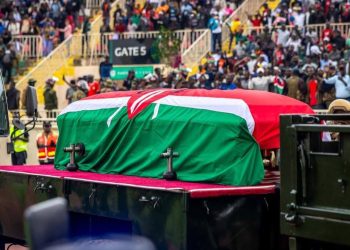 File image of the gun carriage carrying Raila Odinga's body
