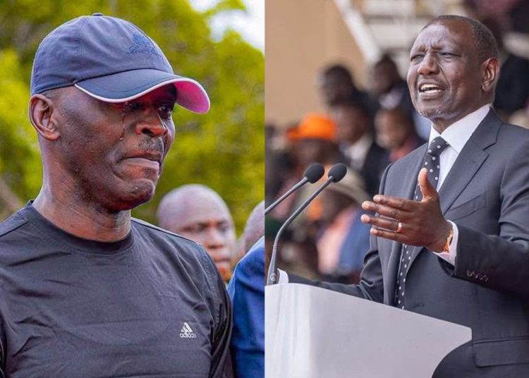 File image of Maurice Ogeta and President William Ruto