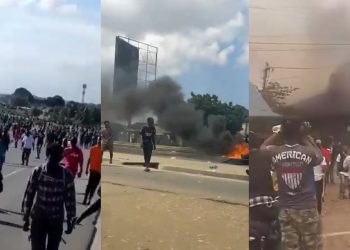File image of protests in Tanzania