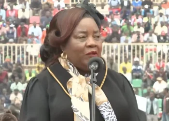 Mama Ida Odinga pays heartfelt tribute to the late Raila Odinga at Nyayo Stadium, Nairobi on October 17, 2025.