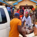 An injured person is rushed to a waiting ambulance after being shot at the Namanga border on Thursday, October 30, 2025.