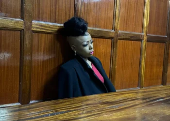 Lora Odero, who is accused of fraudulently transferring money from a man’s mobile account in March 2025, appears before a Nairobi court on October 9, 2025.