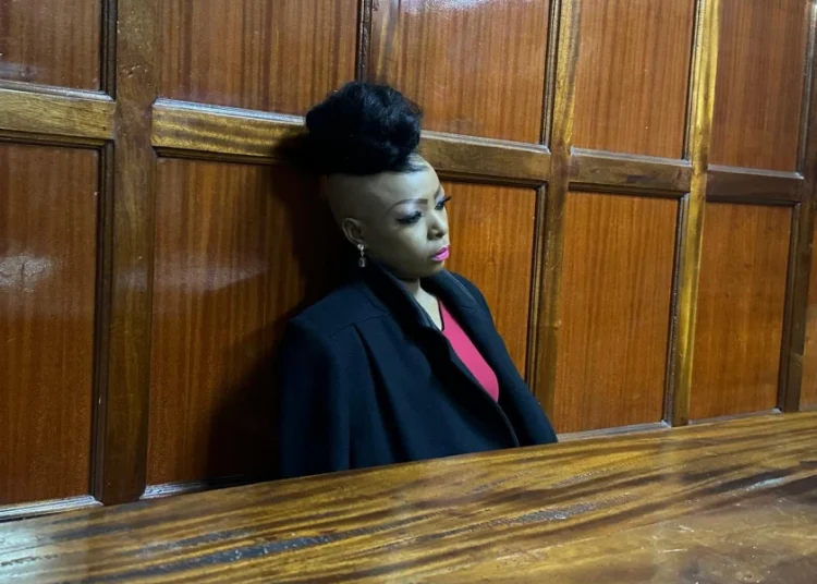 Lora Odero, who is accused of fraudulently transferring money from a man’s mobile account in March 2025, appears before a Nairobi court on October 9, 2025.