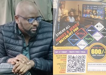 Collage photo of Kelvin Kiplagat and copyrighted content he was reselling.