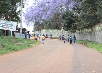 The Murang'a town- Kiharu estate road on which two barriers have been erected by Murang'a University of Technology