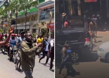 A photo collage of unknown persons in the CBD after the death of former Prime Minister Raila Odinga.