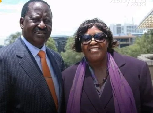 The late Raila Odinga and his sister Beryl Achieng.