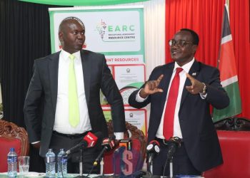 Education Cabinet Secretary Julius Ogamba and PS Julius Bitok