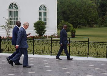 President William Ruto and King Charles III at State House, Nairobi during his state visit to Kenya on October 31, 2023.