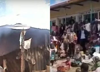 File image of burnt houses and displaced people in Transmara.