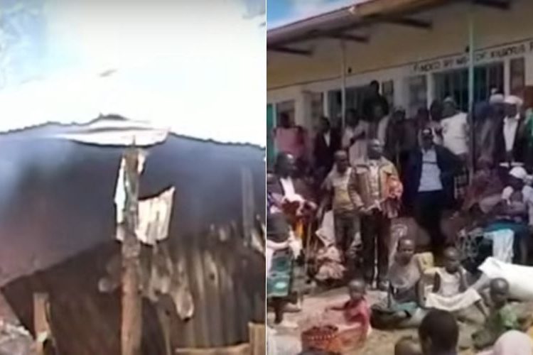File image of burnt houses and displaced people in Transmara.
