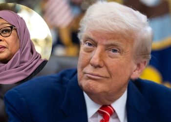 File image of US President Donald Trump and Tanzanian President Samia Suluhu.