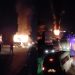 Collage photo of a bus set on fire at the Salgaa area.