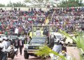 President William Ruto arrives at Nyayo Stadium during the 62nd celebration of Jamhuri Day on December 12,2025.
