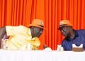 President William Ruto, alongside ODM Party leader Oburu Odinga, during the ODM 20th anniversary celebrations in Mombasa on Saturday, November 15