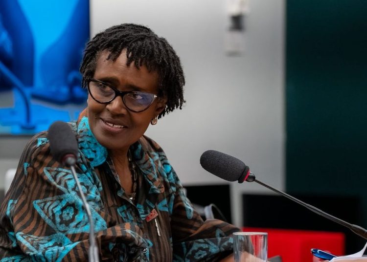 Kizze Besigye’s wife Winnie Byanyima during a past event.