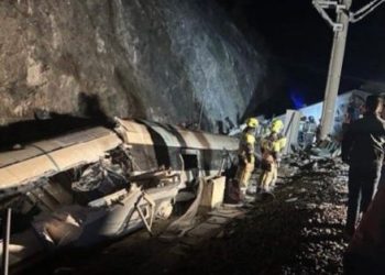 Aftermath of train crash in spain