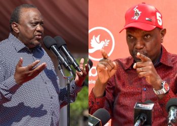 File image of former President Uhuru Kenyatta and Jubilee Secretary General Jeremiah Kioni
