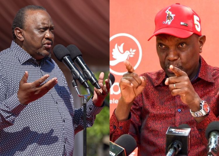 File image of former President Uhuru Kenyatta and Jubilee Secretary General Jeremiah Kioni