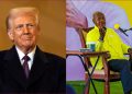 Collaged images of US president Donald Trump and Uganda's Yoweri Museveni.