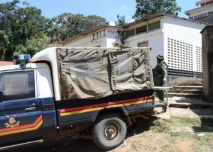 File image of a police vehicle at a crime scene