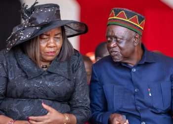 Mama Ida Odinga and Oburu Odinga during the burial of former Prime Minister Raila Odinga on Sunday, October 19 2025.