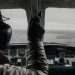 Pilots in the cockpit during flight.