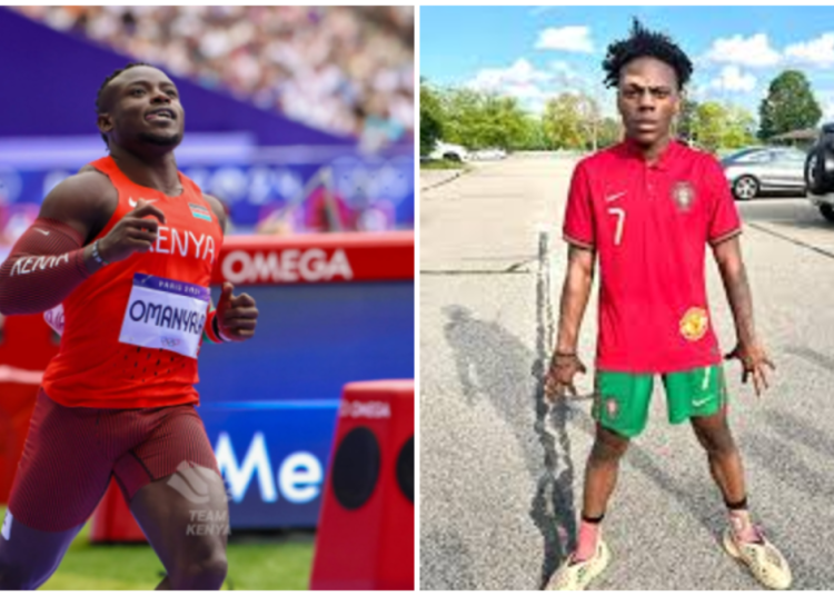 Photo collage of Ferdinand Omanyala and IShowSpeed.