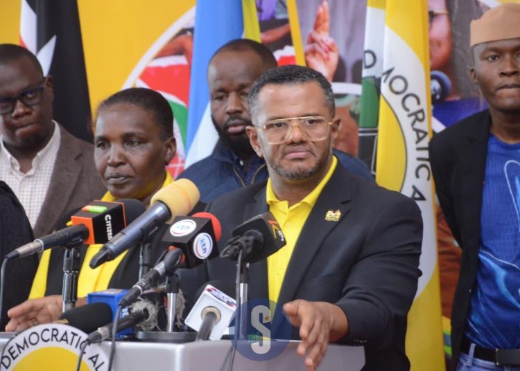 United Democratic Alliance secretary general Hassan Omar addressing journalists on the recent by-election and national issues at UDA headquarters on February 27, 2026