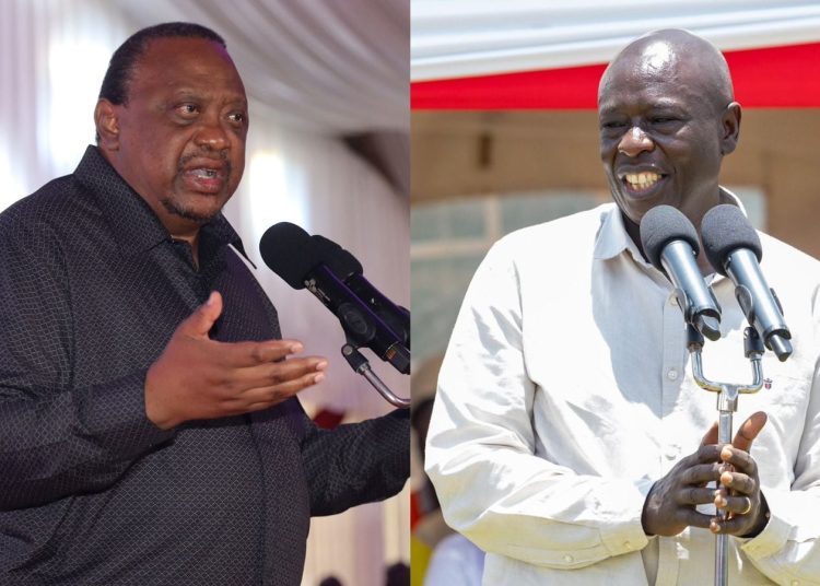 File image of former President Uhuru Kenyatta and DCP Party leader Rigathi Gachagua